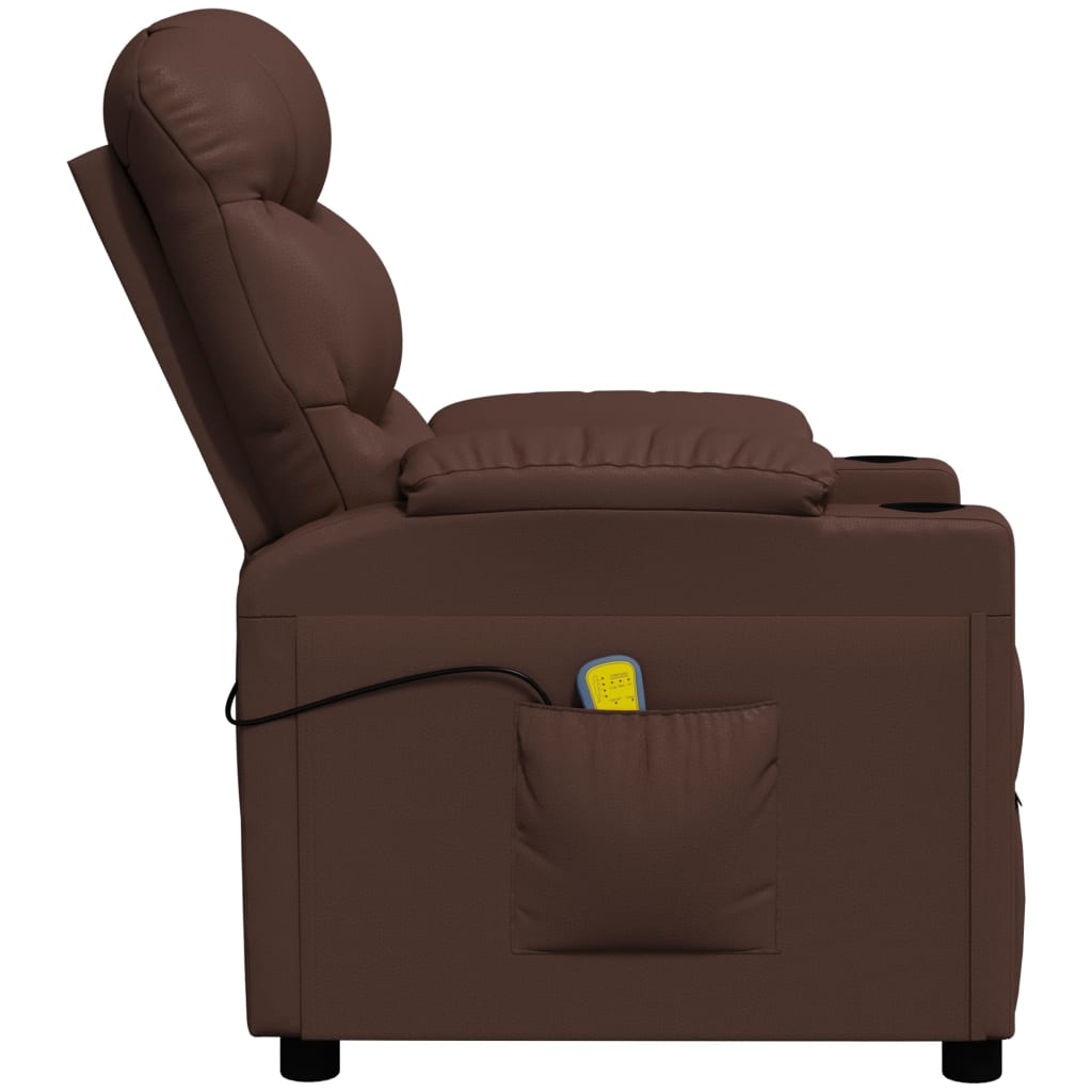 Massage Chair Brown Faux Leather