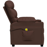 Massage Chair Brown Faux Leather - Top-Down View