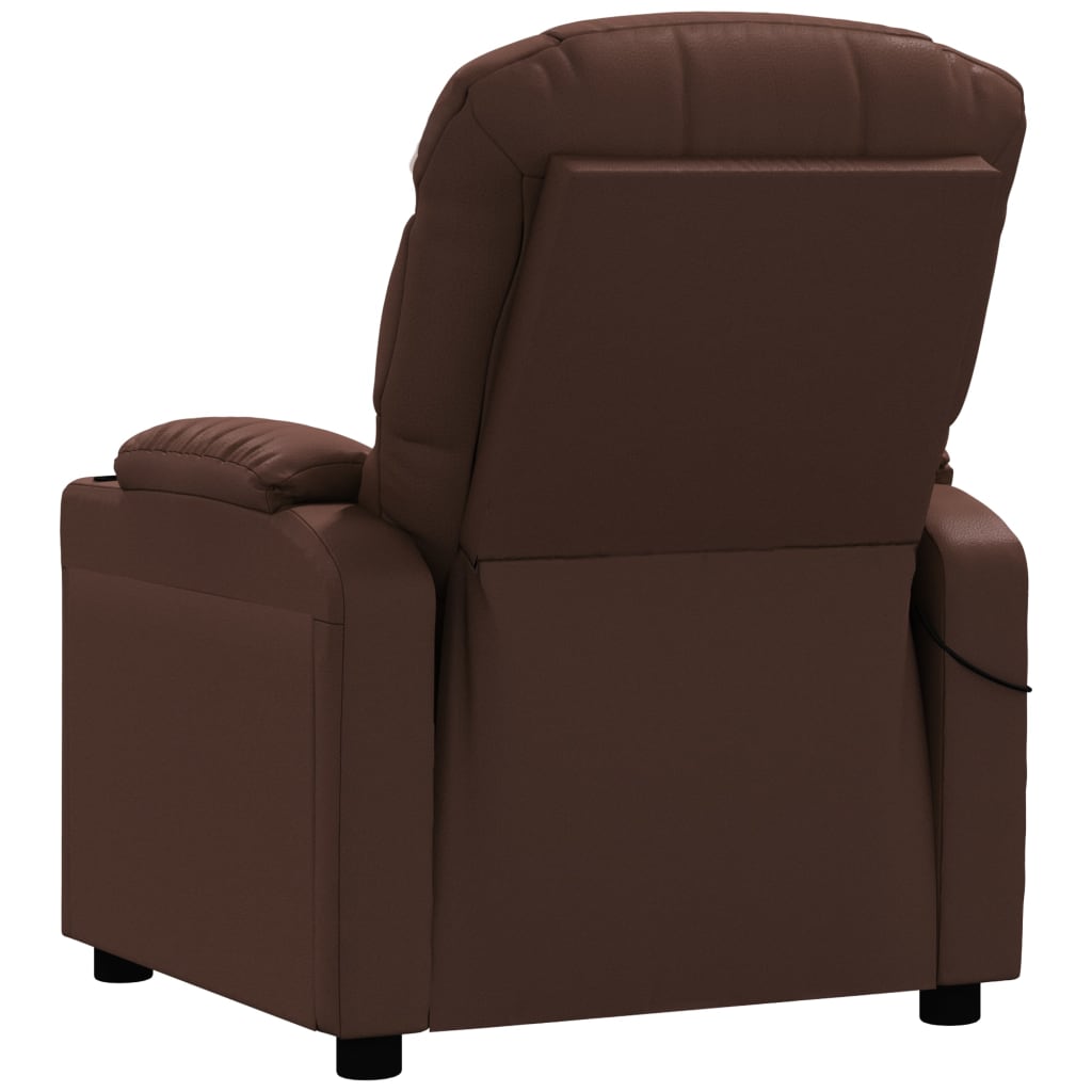 Massage Chair Brown Faux Leather