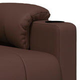 Massage Chair Brown Faux Leather - Close-Up Angle