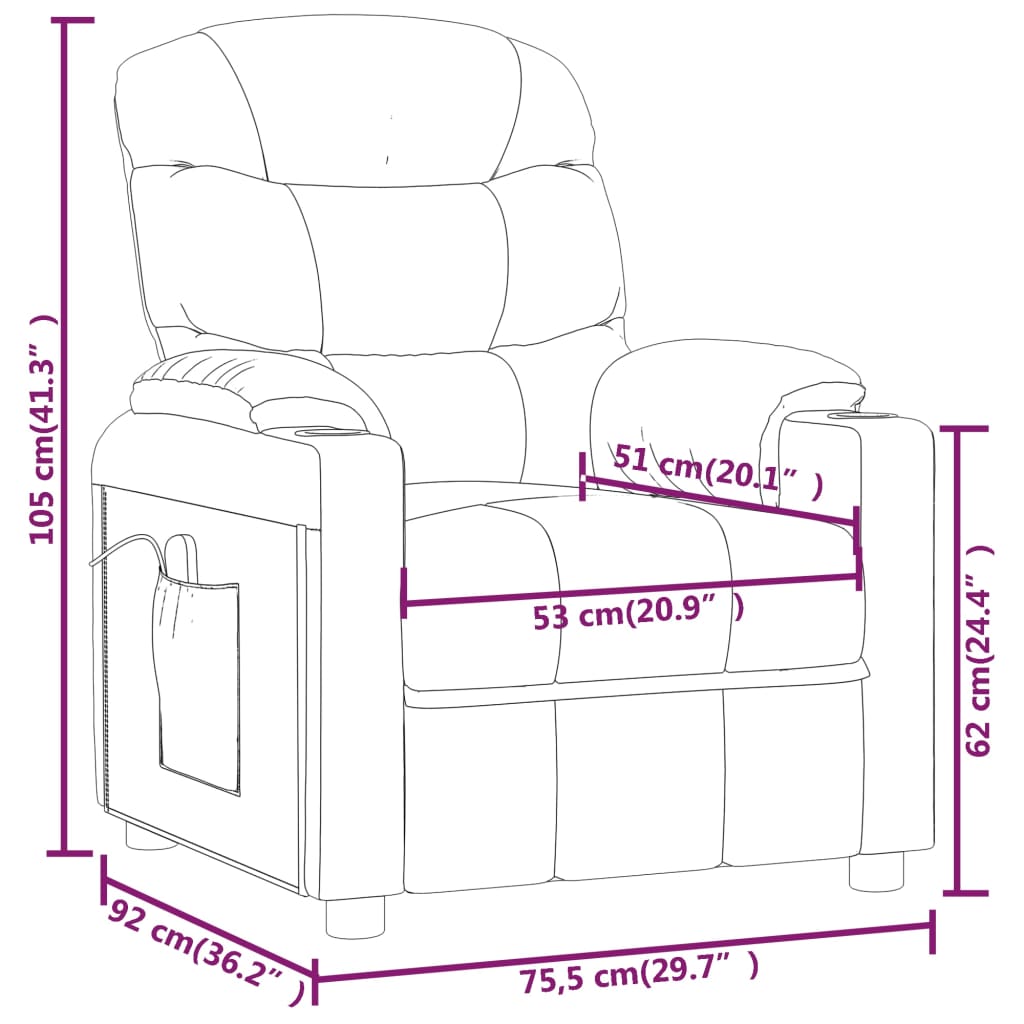 Massage Chair Brown Faux Leather