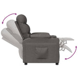 Recliner Chair Dark Grey Fabric - Rear View