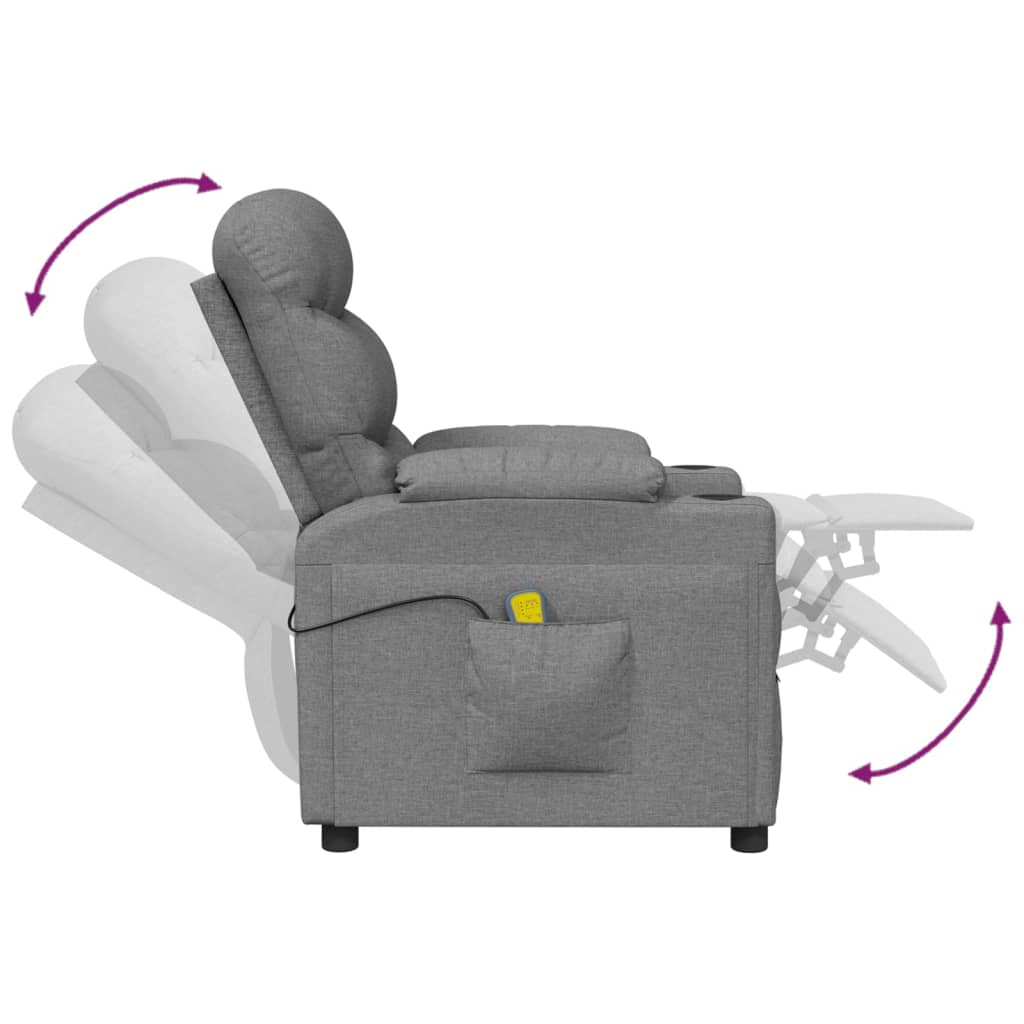 Massage Chair Light Grey Fabric