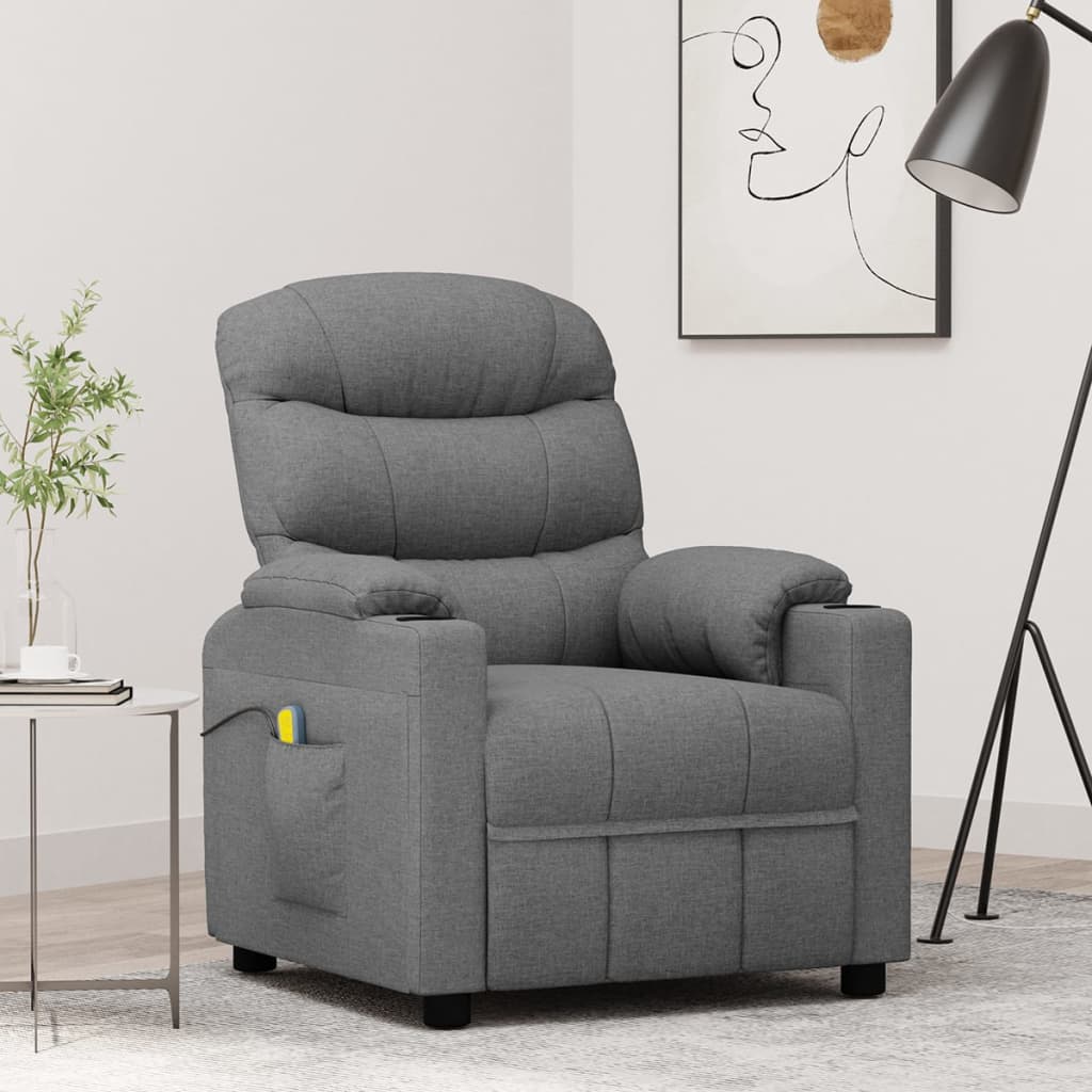 Massage Chair Light Grey Fabric