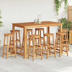 Bar Stools 8 pcs Solid Wood Acacia