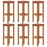 Bar Stools 6 pcs Solid Wood Acacia - Front View