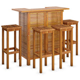 5 Piece Garden Bar Set Solid Wood Acacia - Side View