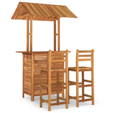 3 Piece Garden Bar Set Solid Wood Acacia - Front View