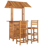 3 Piece Garden Bar Set Solid Wood Acacia - Side View