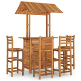 5 Piece Garden Bar Set Solid Wood Acacia - Front View