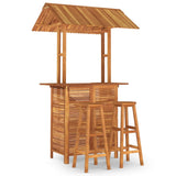 3 Piece Garden Bar Set Solid Wood Acacia - Front View