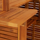 3 Piece Garden Bar Set Solid Wood Acacia - 45-Degree Angle