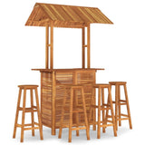 5 Piece Garden Bar Set Solid Wood Acacia - Front View