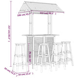 5 Piece Garden Bar Set Solid Wood Acacia - Extra Image