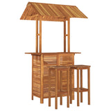 3 Piece Garden Bar Set Solid Wood Acacia - Side View