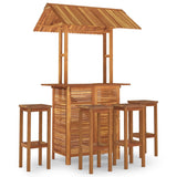 5 Piece Garden Bar Set Solid Wood Acacia - Front View