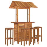 5 Piece Garden Bar Set Solid Wood Acacia - Side View