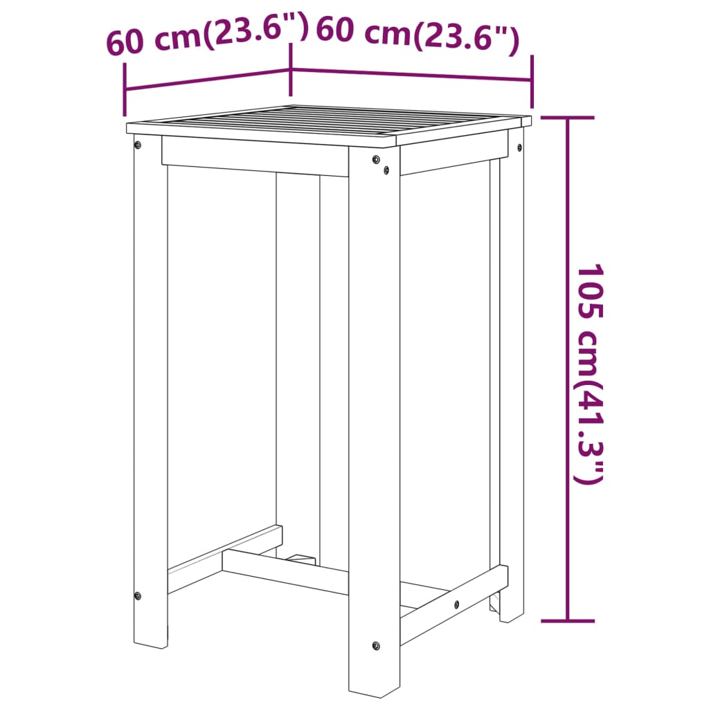 5 Piece Garden Bar Set Solid Wood Acacia