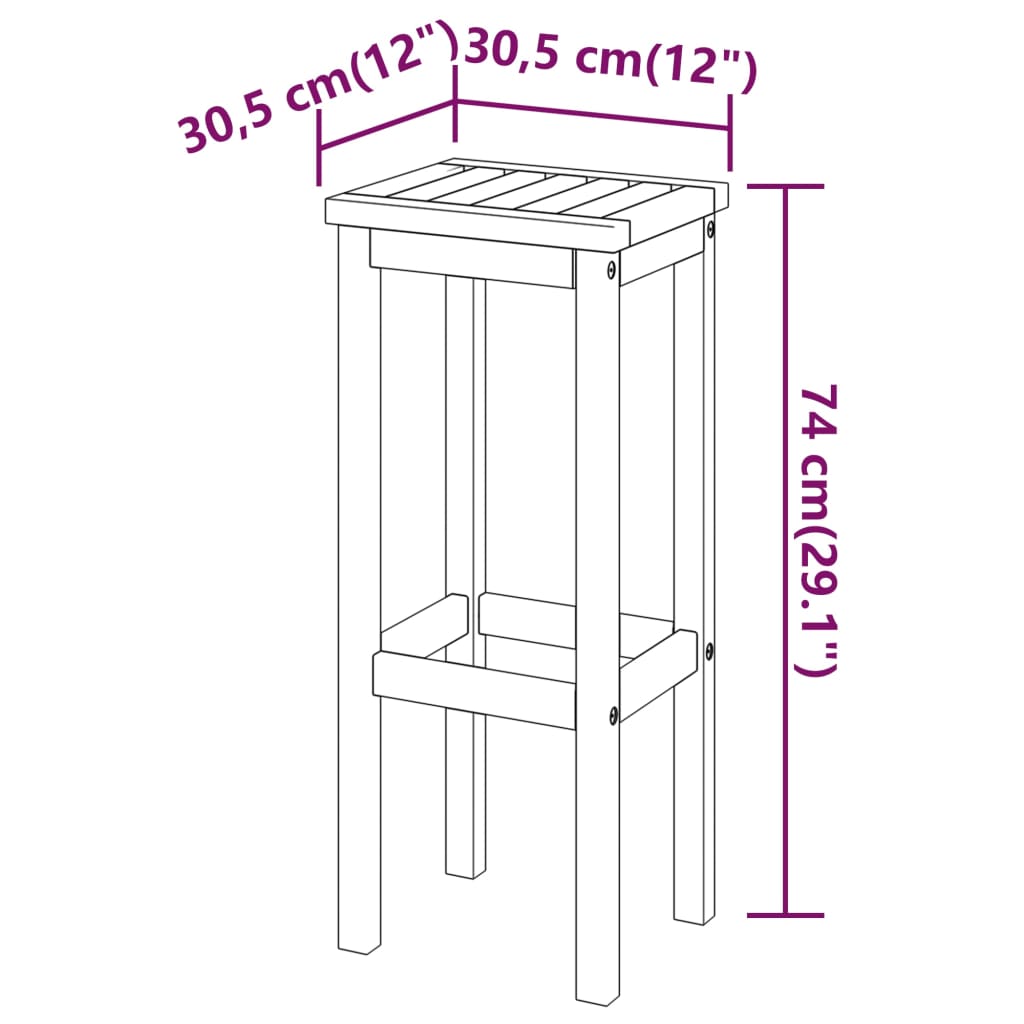 5 Piece Garden Bar Set Solid Wood Acacia