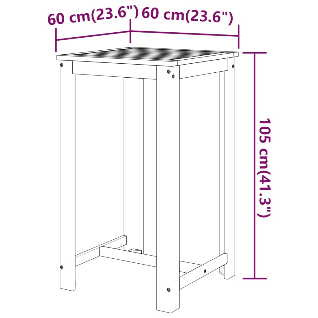 5 Piece Garden Bar Set Solid Wood Acacia