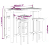 5 Piece Garden Bar Set Solid Wood Acacia - Extra Image