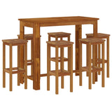 7 Piece Garden Bar Set Solid Wood Acacia - Side View