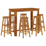 7 Piece Garden Bar Set Solid Wood Acacia - Side View