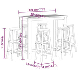 7 Piece Garden Bar Set Solid Wood Acacia - Extra Image