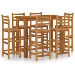 7 Piece Garden Bar Set Solid Wood Acacia
