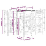 7 Piece Garden Bar Set Solid Wood Acacia - Extra Image