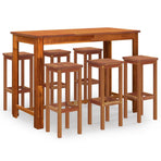 7 Piece Garden Bar Set Solid Wood Acacia