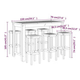 7 Piece Garden Bar Set Solid Wood Acacia - Extra Image