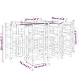 9 Piece Garden Bar Set Solid Wood Acacia - Extra Image