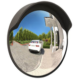 Outdoor Convex Traffic Mirror Black Ø45 cm Polycarbonate - Side View