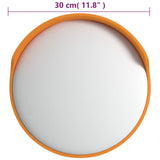 Outdoor Convex Traffic Mirror Orange Ø30 cm Polycarbonate - Low Angle