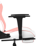 Massage Gaming Chair with Footrest White&Pink Faux Leather - Extra Image