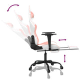 Massage Gaming Chair with Footrest White&Pink Faux Leather - Extra Image
