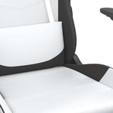 Massage Gaming Chair with Footrest White&Black Faux Leather - Extra Image