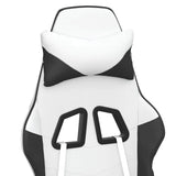 Massage Gaming Chair with Footrest White&Black Faux Leather - Extra Image