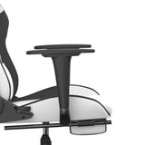 Massage Gaming Chair with Footrest White&Black Faux Leather - Extra Image
