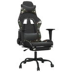 Massage Gaming Chair with Footrest Black&Camouflage