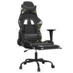 Massage Gaming Chair with Footrest Black&Camouflage