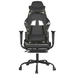 Massage Gaming Chair with Footrest Black&Camouflage