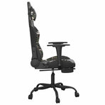 Massage Gaming Chair with Footrest Black&Camouflage
