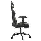 Massage Gaming Chair with Footrest Black&Camouflage Faux Leather - 45-Degree Angle
