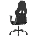 Massage Gaming Chair with Footrest Black&Camouflage Faux Leather - Rear View