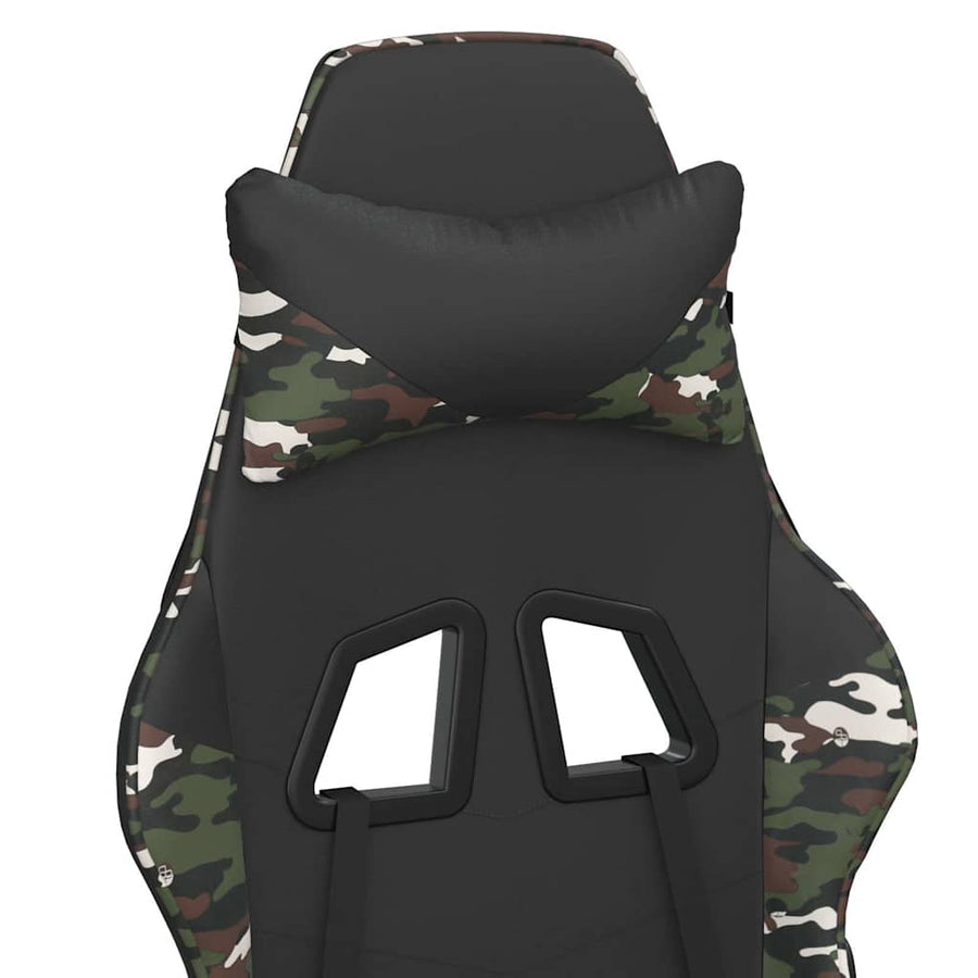 Massage Gaming Chair with Footrest Black&Camouflage