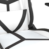 Massage Gaming Chair with Footrest White&Black Faux Leather - Extra Image