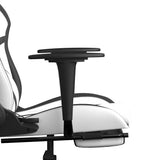Massage Gaming Chair with Footrest White&Black Faux Leather - Extra Image