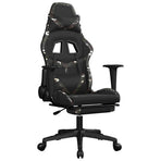 Massage Gaming Chair with Footrest Black&Camouflage
